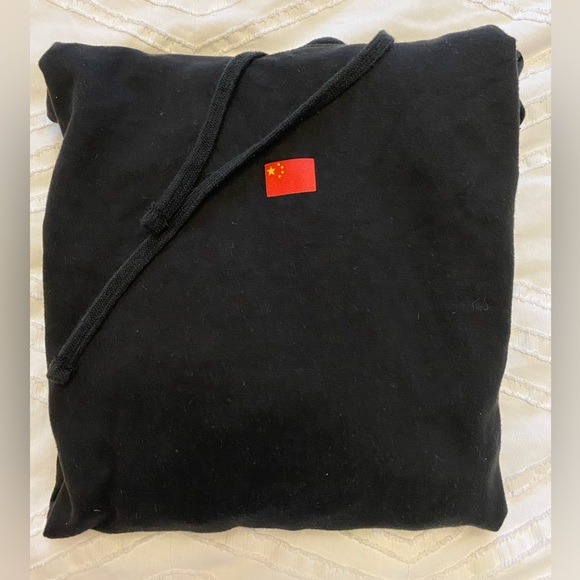 Anti Social Social Club black hoodie, size large, made in USA. China flag. - Picture 3 of 8